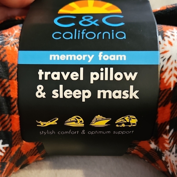 C&C California Plaid Travel Pillow & Sleep Mask - Picture 5 of 7